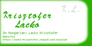 krisztofer lacko business card